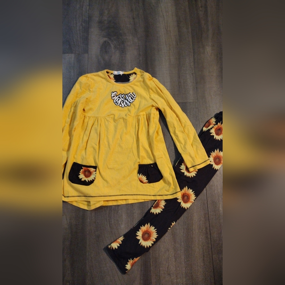 Big sister Girls sunflower outfit